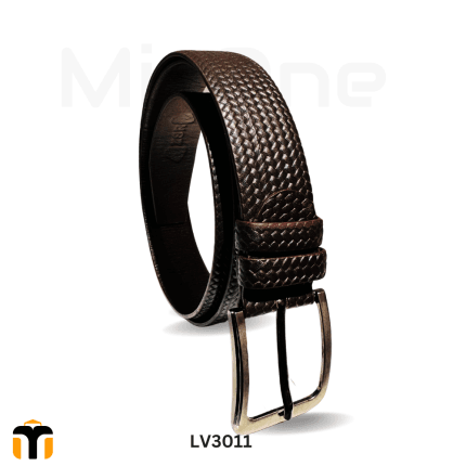 black genuine leather belt