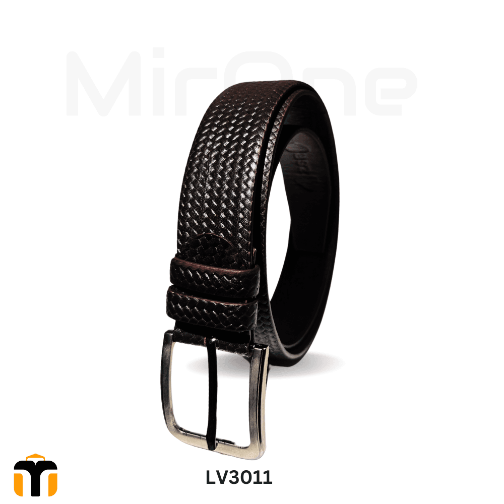 black genuine leather belt