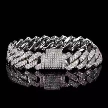 Metal, Stone, Alloy, Steel, Stainless Steel Cubic Zirconia, Diamond, Crystal Platinum, Rhodium, Sterling Silver Bracelet 9037