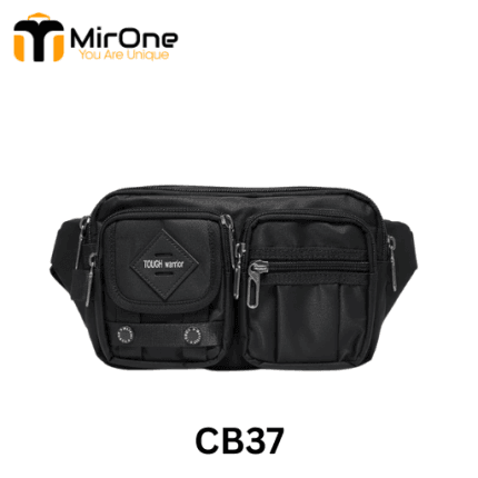 black tough nylon waist bag